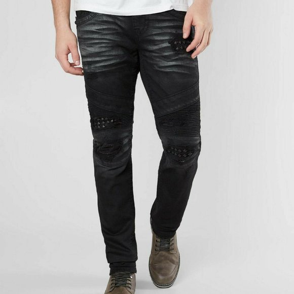 ROCK REVIVAL MENS GIRI BIKER STRETCH JEANS COLLECTORS EDITION 32/34